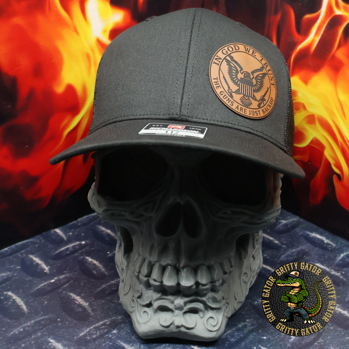 In God We Trust, The Guns Are Just Backup Patch Hat