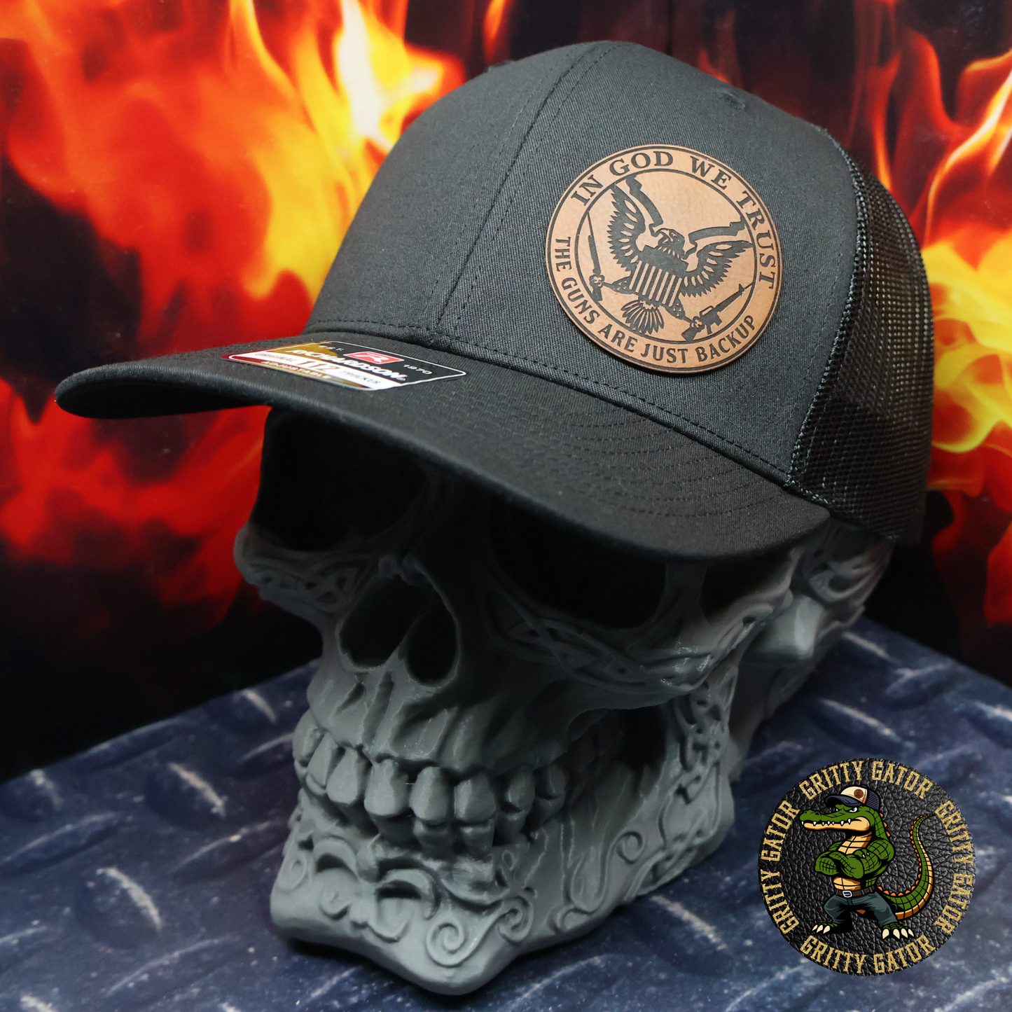 In God We Trust, The Guns Are Just Backup Patch Hat