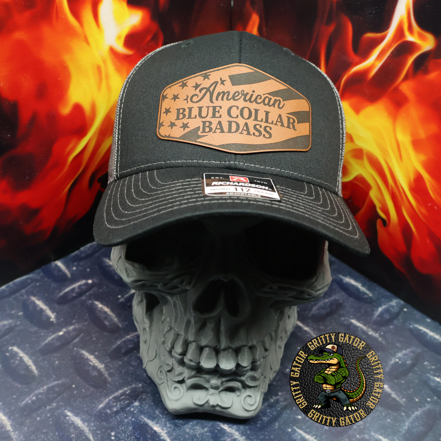 American Blue Collar Badass Patch Hat