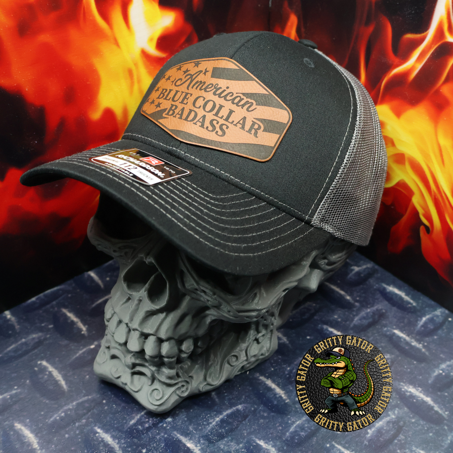 American Blue Collar Badass Patch Hat