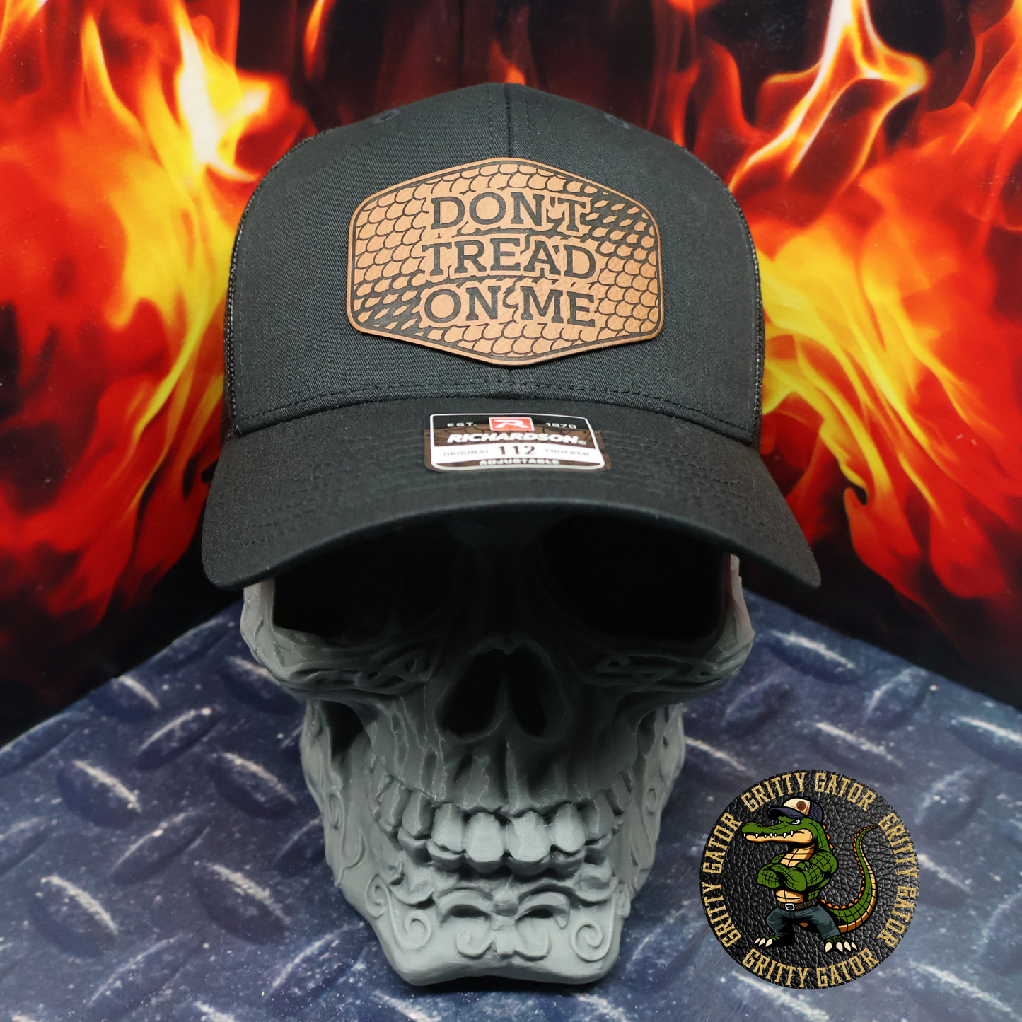 Don't Tread on Me Gadsden Snakeskin Patch Hat