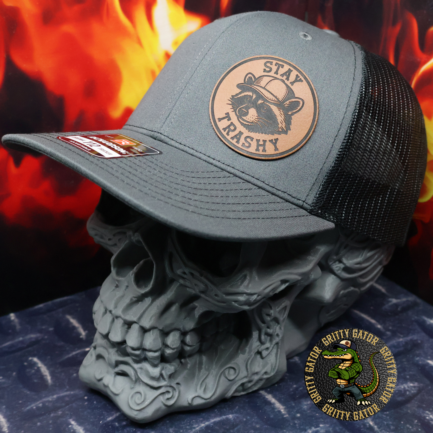 Stay Trashy Raccoon Patch Hat