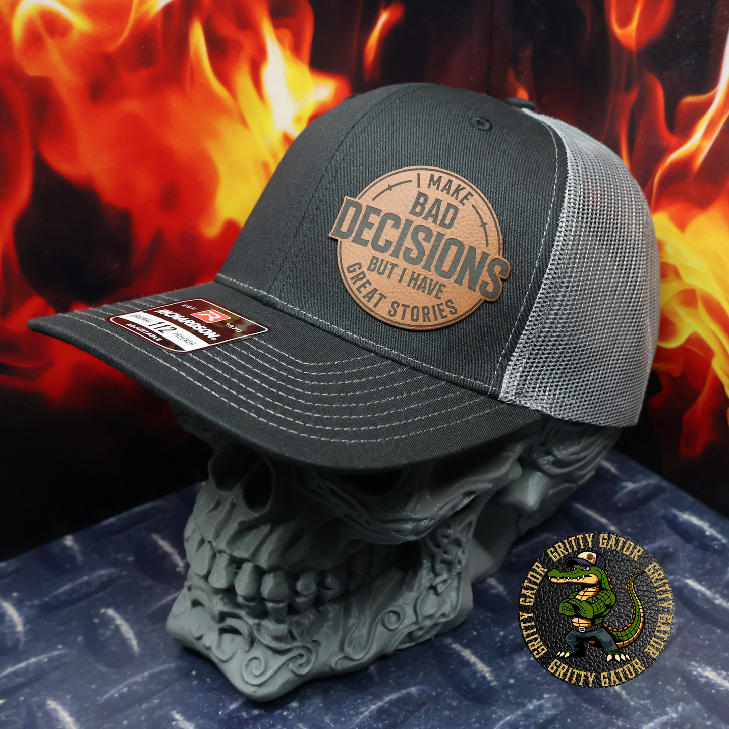 Bad Decisions Great Stories Patch Hat