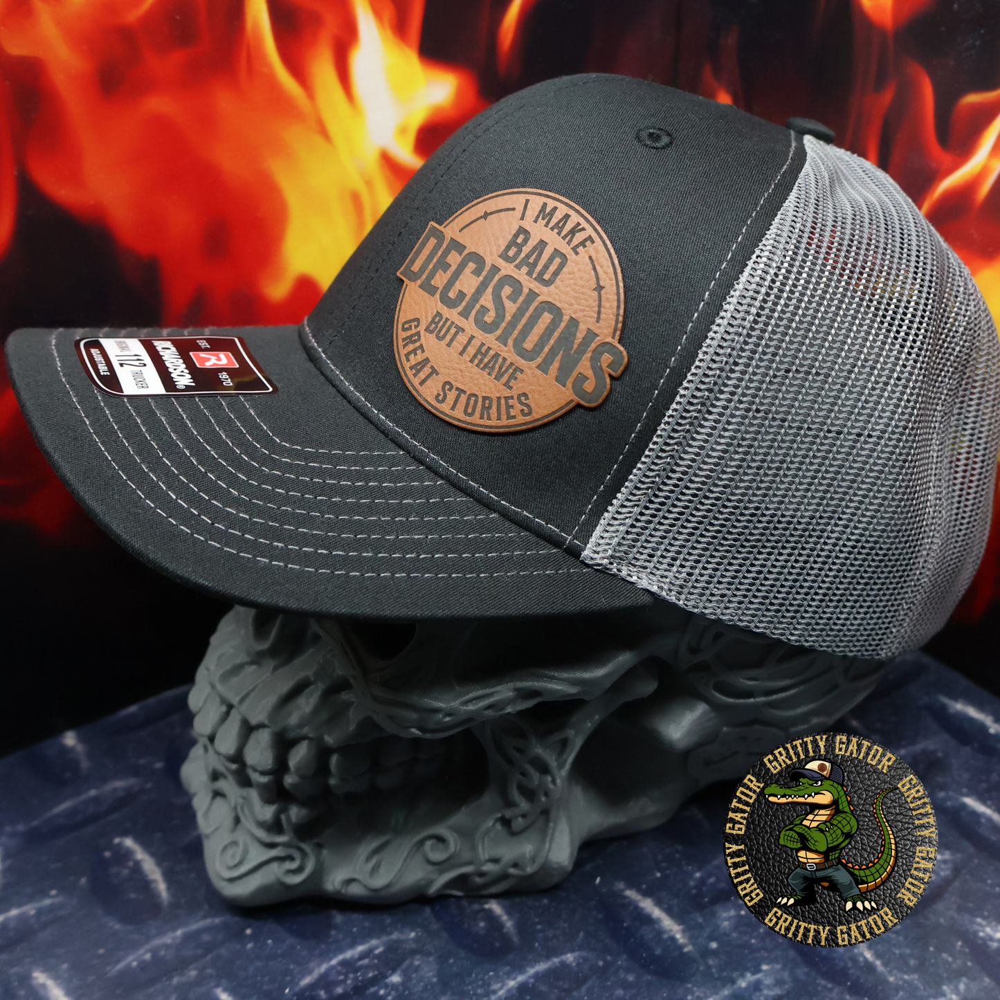 Bad Decisions Great Stories Patch Hat