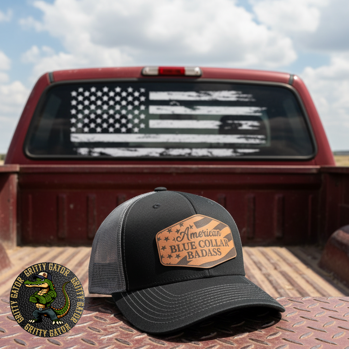 American Blue Collar Badass Patch Hat