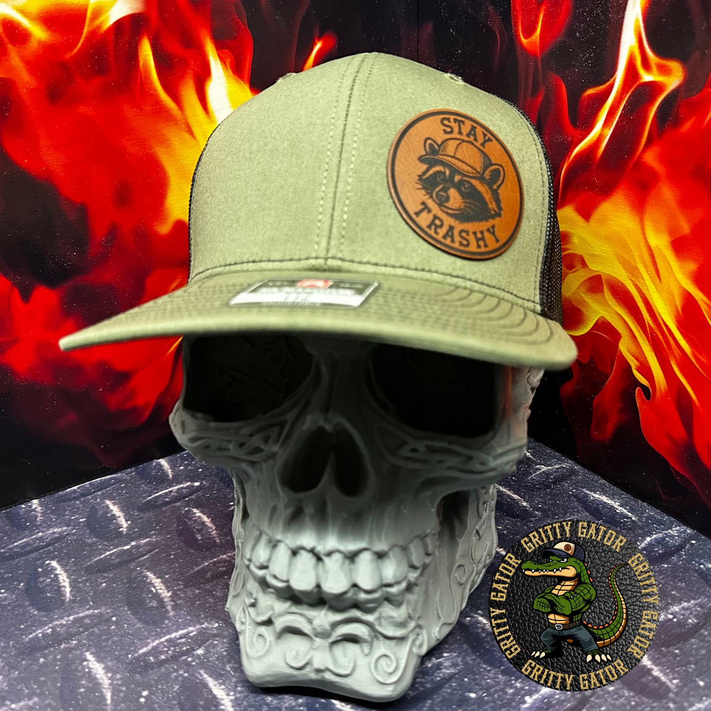 Stay Trashy Raccoon Patch Hat