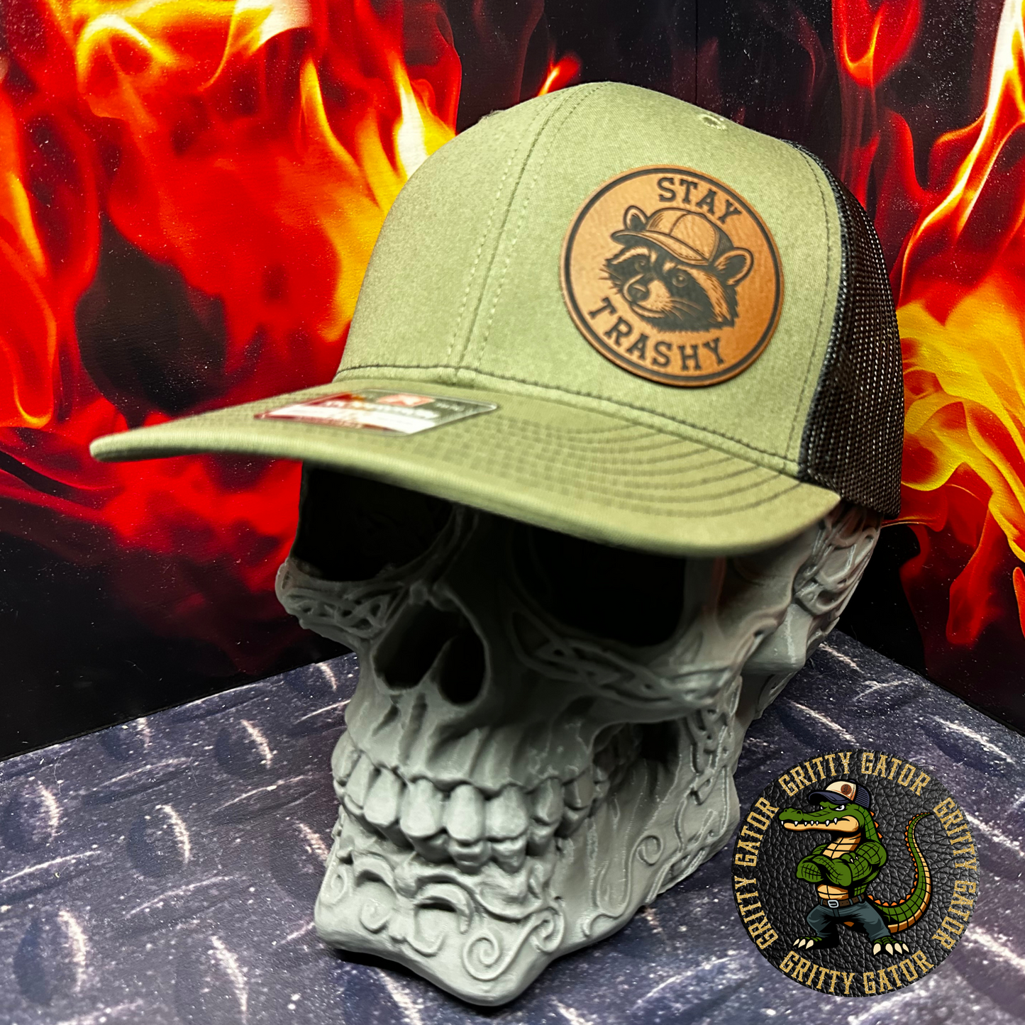 Stay Trashy Raccoon Patch Hat