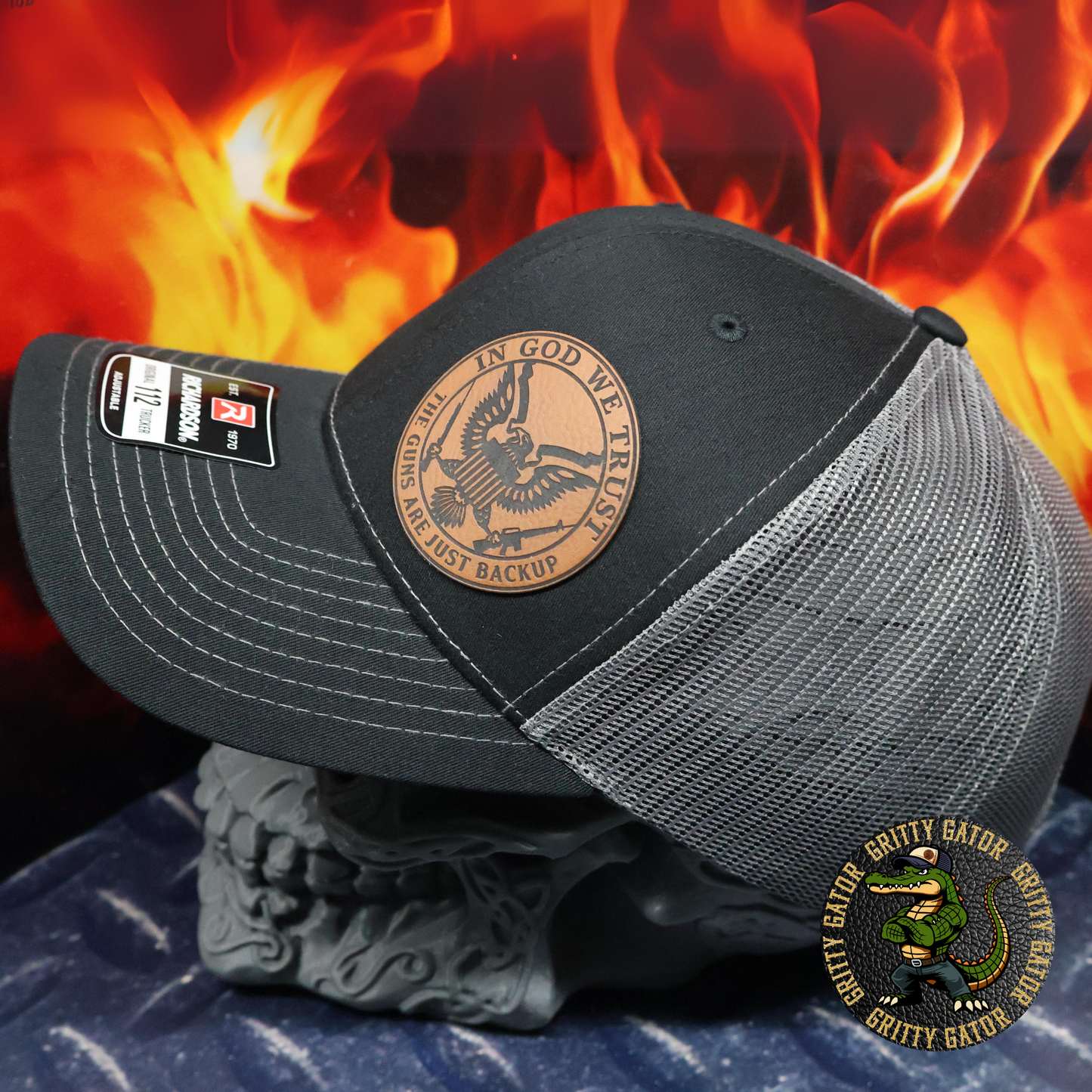 In God We Trust, The Guns Are Just Backup Patch Hat