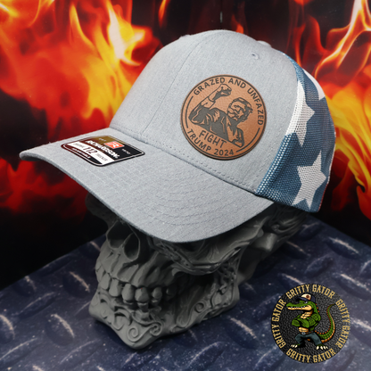 Trump 2024 Grazed and Unfazed Patch Hat
