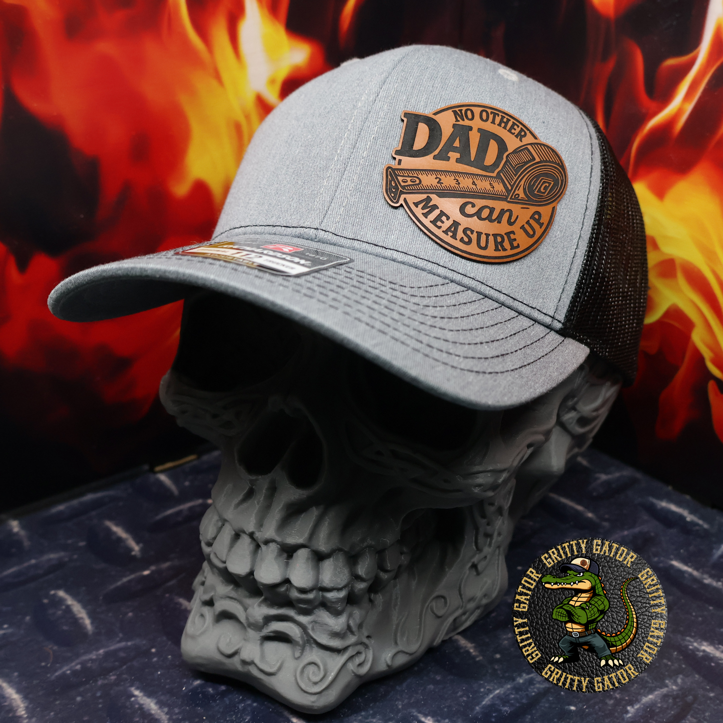 No Other Dad Can Measure Up Buckskin Patch Hat