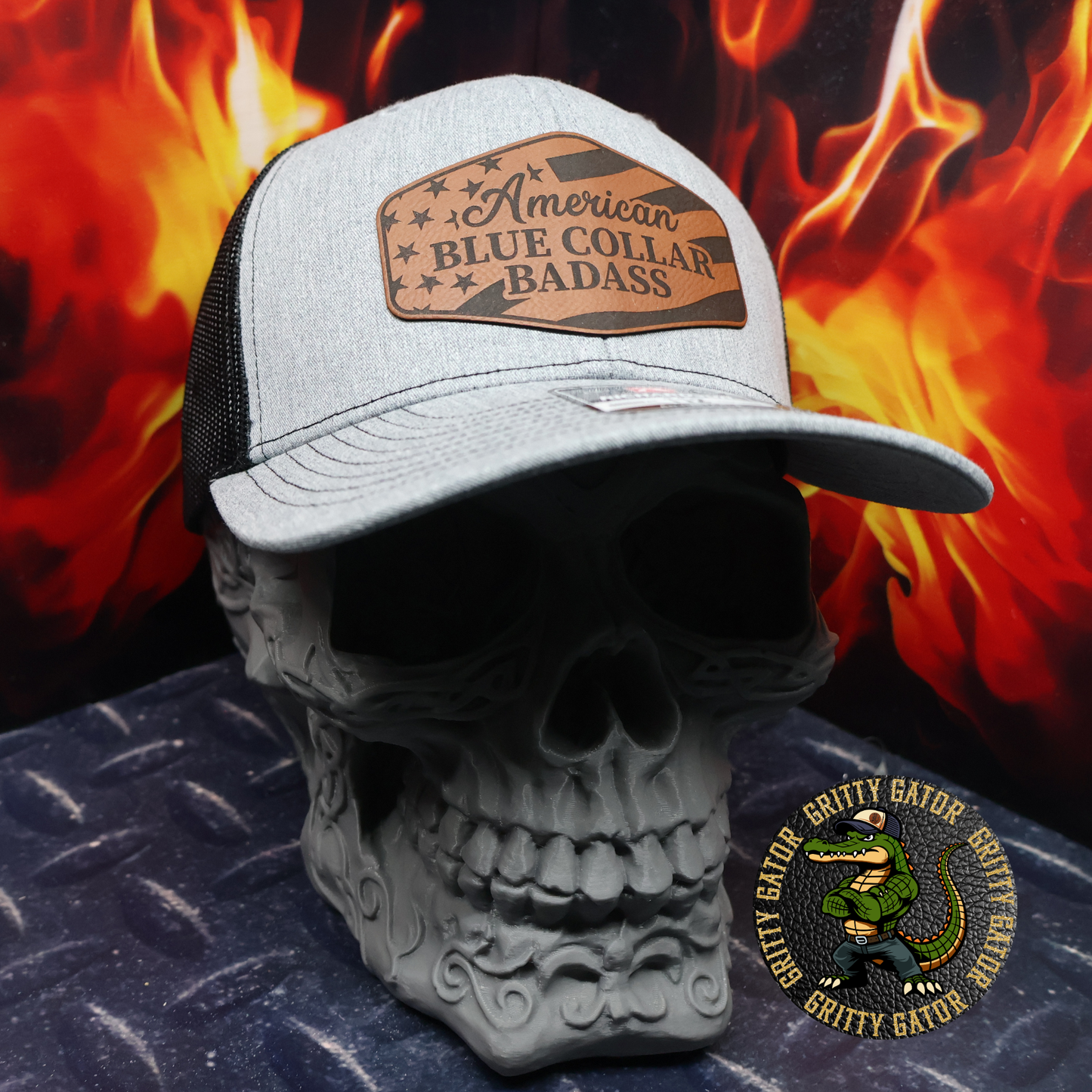 American Blue Collar Badass Patch Hat