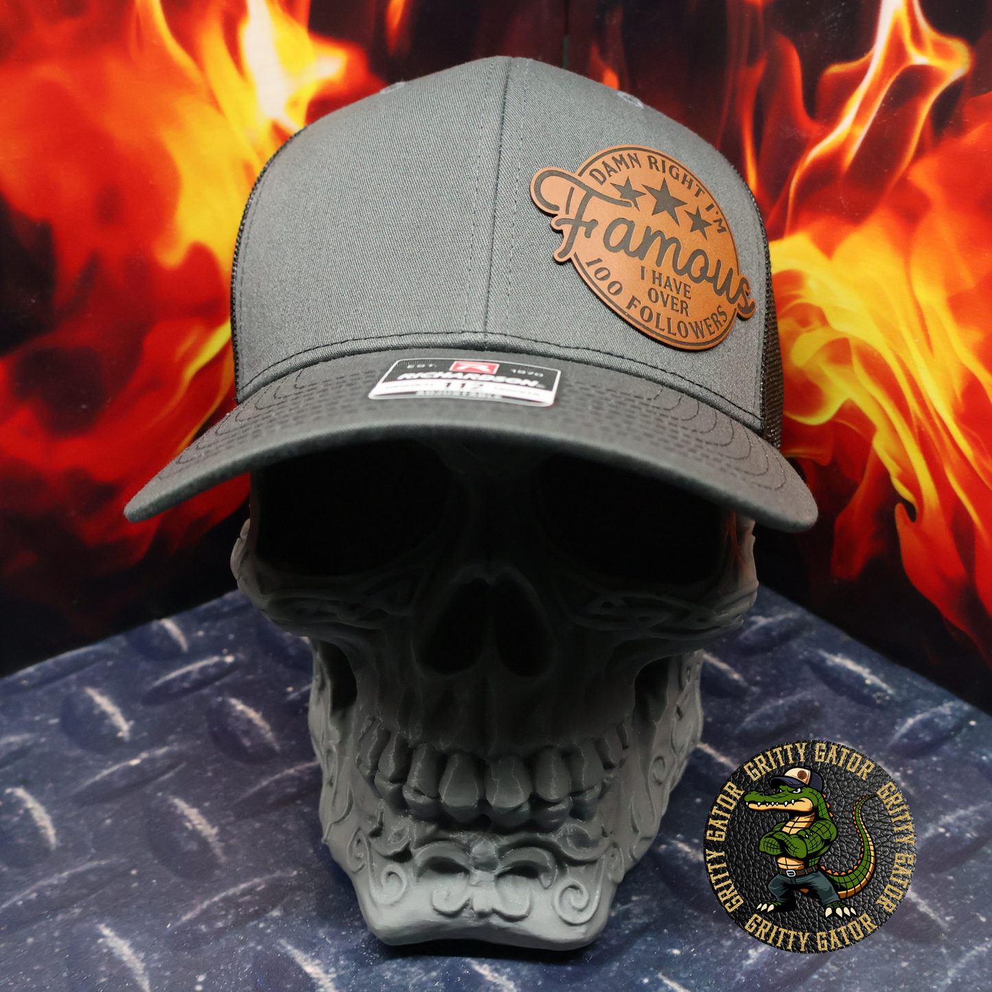 Damn Right I'm Famous I Have Over 100 Followers Patch Hat