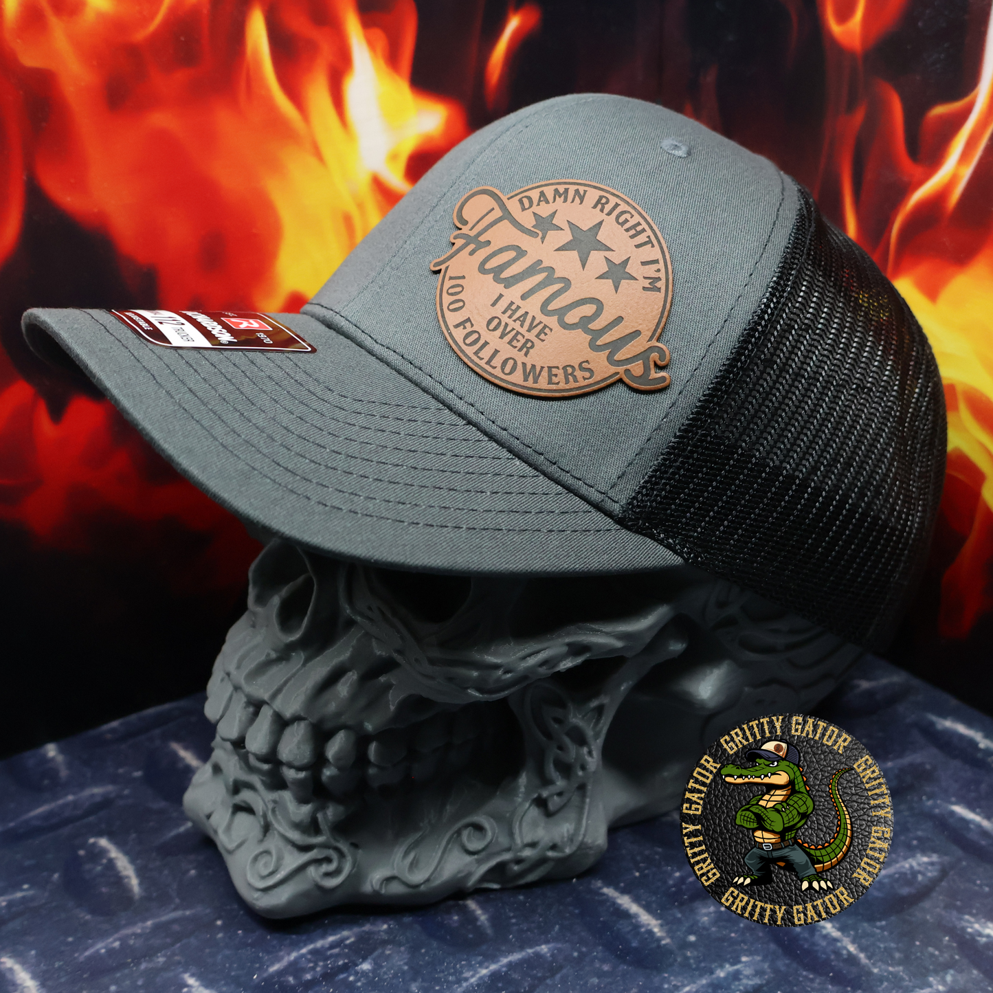 Damn Right I'm Famous I Have Over 100 Followers Patch Hat