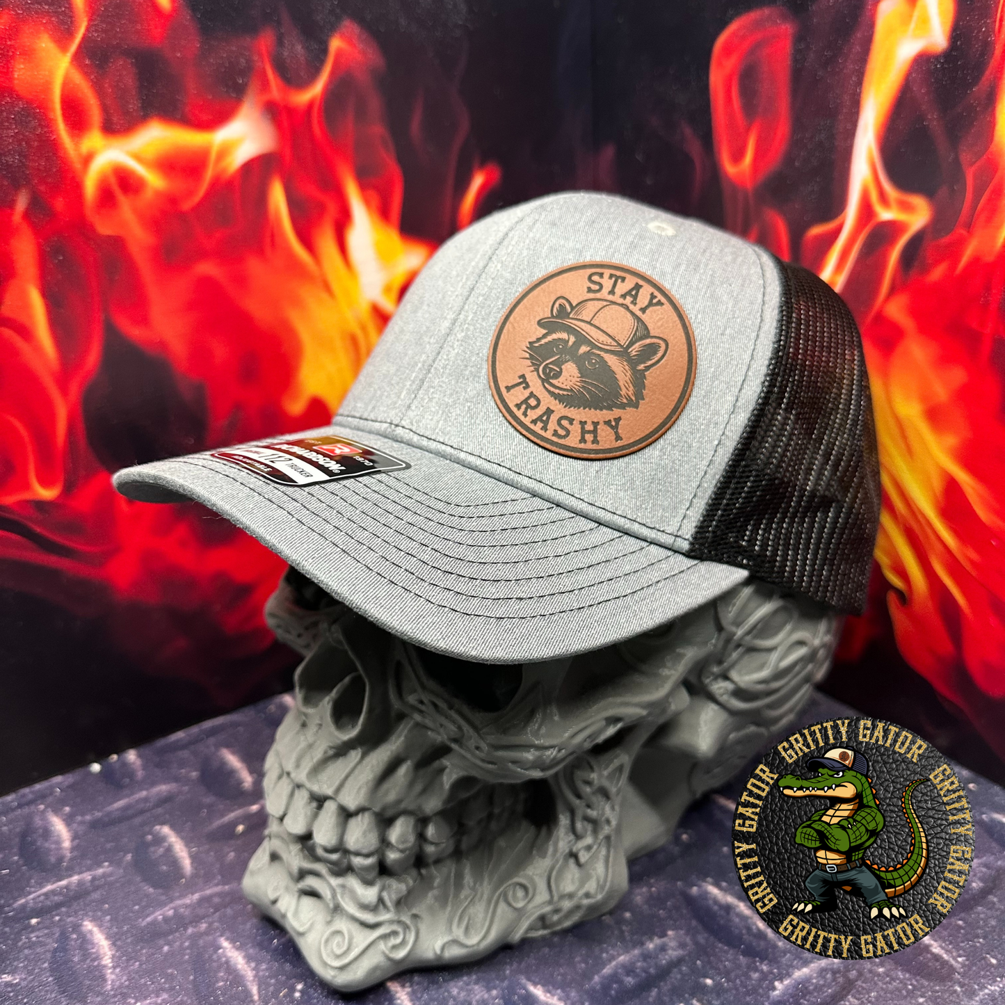 Stay Trashy Raccoon Patch Hat